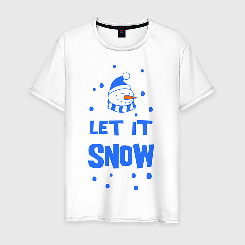 Мужская футболка Снеговик Let it snow / Белый – фото 1