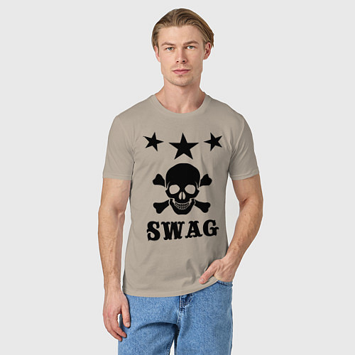 Мужская футболка SWAG Skull / Миндальный – фото 3