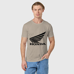 Футболка хлопковая мужская Honda Motor, цвет: миндальный — фото 2