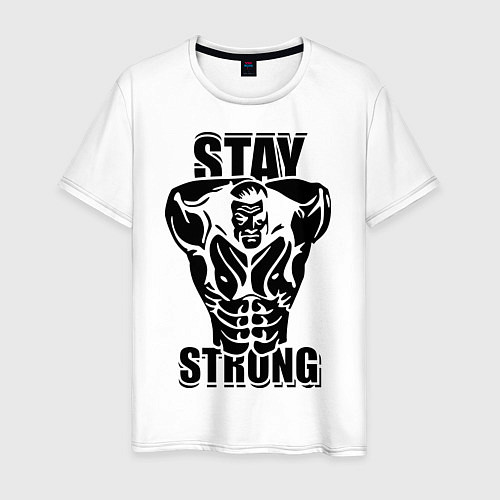 Мужская футболка Stay strong / Белый – фото 1