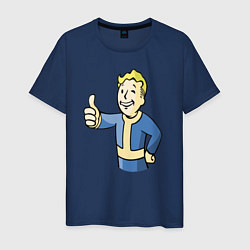 Футболка хлопковая мужская Fallout vault boy, цвет: тёмно-синий