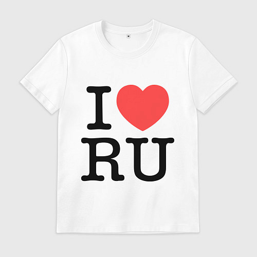 Мужская футболка I love RU (vertical) / Белый – фото 1