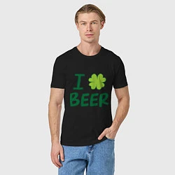 Футболка хлопковая мужская Love beer, цвет: черный — фото 2