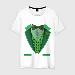Футболка хлопковая мужская Ирландский костюм, цвет: белый