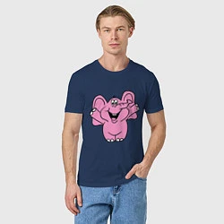 Футболка хлопковая мужская Розовый слон, цвет: тёмно-синий — фото 2