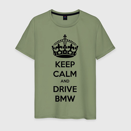 Мужская футболка Keep Calm & Drive BMW / Авокадо – фото 1