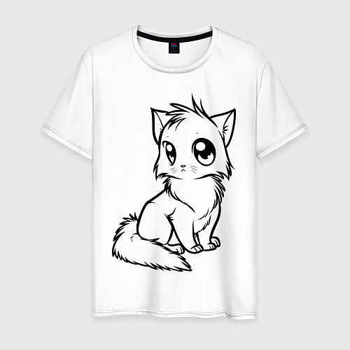 Мужская футболка Котёнок / Белый – фото 1