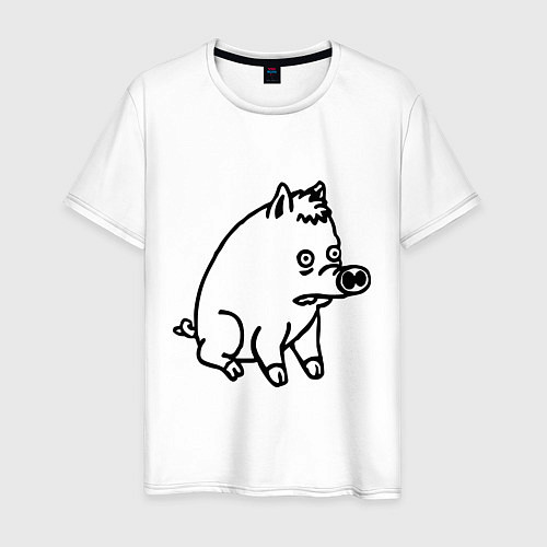 Мужская футболка Pig / Белый – фото 1