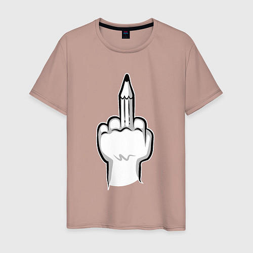 Мужская футболка Fuck pencil / Пыльно-розовый – фото 1