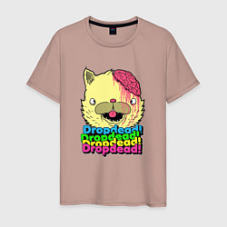 Футболка хлопковая мужская Dropdead Kitty, цвет: пыльно-розовый