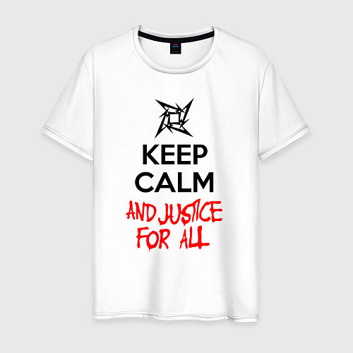 Мужская футболка Keep Calm & Justice For All / Белый – фото 1