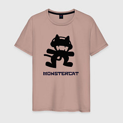 Футболка хлопковая мужская Monstercat, цвет: пыльно-розовый