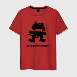 Футболка хлопковая мужская Monstercat, цвет: красный