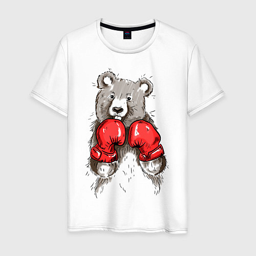 Мужская футболка Bear Boxing / Белый – фото 1