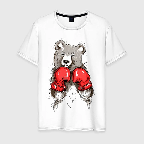 Мужская футболка Bear Boxing / Белый – фото 1