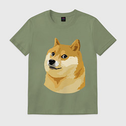 Футболка хлопковая мужская Doge, цвет: авокадо