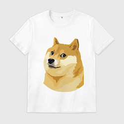 Футболка хлопковая мужская Doge, цвет: белый