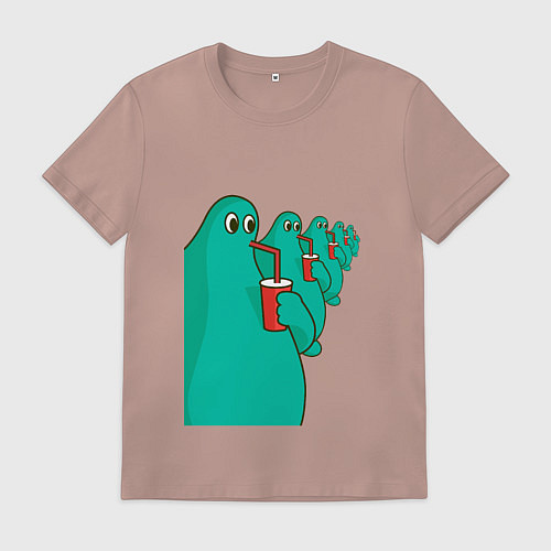 Мужская футболка Пьющие пухляши / Пыльно-розовый – фото 1