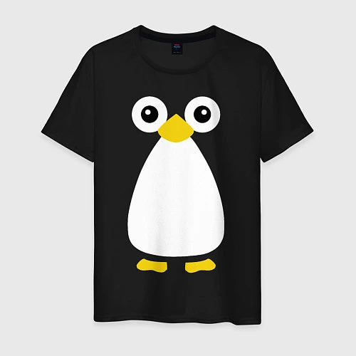 Мужская футболка Сумасшедший пингвин / Черный – фото 1