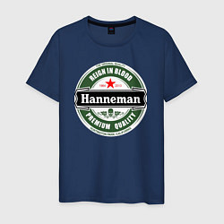 Футболка хлопковая мужская Hanneman, цвет: тёмно-синий