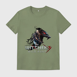 Футболка хлопковая мужская The Witcher 3, цвет: авокадо