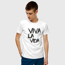 Футболка хлопковая мужская Viva La Vida, цвет: белый — фото 2