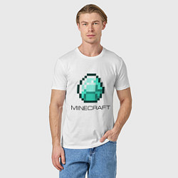 Футболка хлопковая мужская Minecraft Diamond, цвет: белый — фото 2