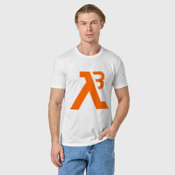 Футболка хлопковая мужская Half-Life 3: Orange, цвет: белый — фото 2