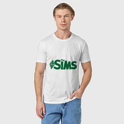 Футболка хлопковая мужская Sims, цвет: белый — фото 2