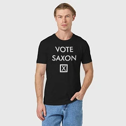 Футболка хлопковая мужская Vote Saxon, цвет: черный — фото 2