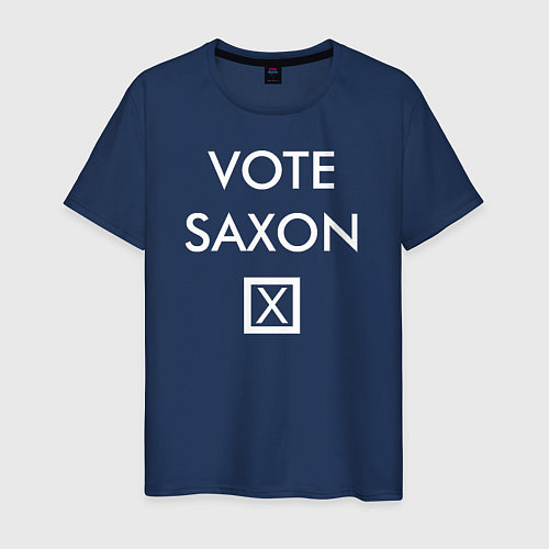 Мужская футболка Vote Saxon / Тёмно-синий – фото 1