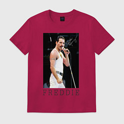 Футболка хлопковая мужская Queen: Freddie, цвет: маджента