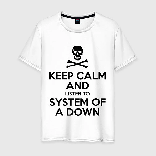 Мужская футболка Keep Calm & System Of A Down  / Белый – фото 1