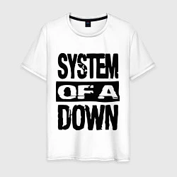 Футболка хлопковая мужская System Of A Down, цвет: белый