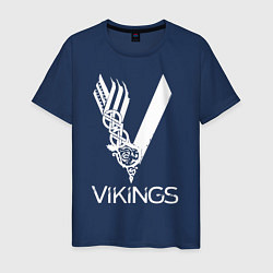 Футболка хлопковая мужская Vikings, цвет: тёмно-синий