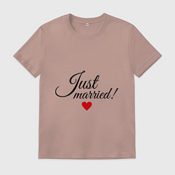 Футболка хлопковая мужская Молодожёны, цвет: пыльно-розовый