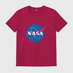 Футболка хлопковая мужская NASA: Logo, цвет: маджента