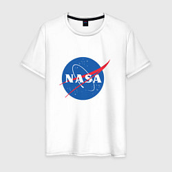 Футболка хлопковая мужская NASA: Logo, цвет: белый