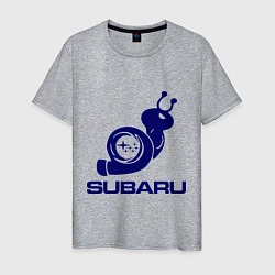 Футболка хлопковая мужская Subaru, цвет: меланж
