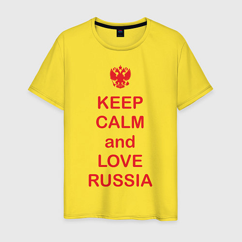 Мужская футболка Keep Calm & Love Russia / Желтый – фото 1