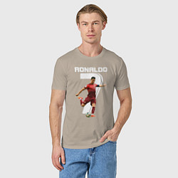 Футболка хлопковая мужская Ronaldo 07, цвет: миндальный — фото 2