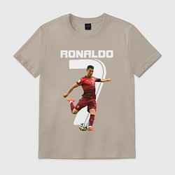 Футболка хлопковая мужская Ronaldo 07, цвет: миндальный