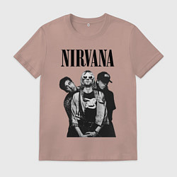 Футболка хлопковая мужская Nirvana Group, цвет: пыльно-розовый