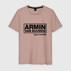 Футболка хлопковая мужская Armin van Buuren, цвет: пыльно-розовый