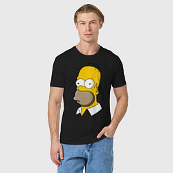 Футболка хлопковая мужская Sad Homer, цвет: черный — фото 2