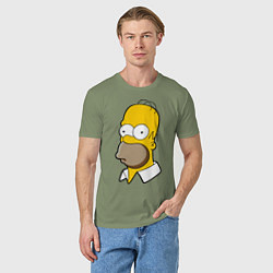 Футболка хлопковая мужская Sad Homer, цвет: авокадо — фото 2