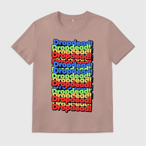 Мужская футболка DropDead надписи / Пыльно-розовый – фото 1