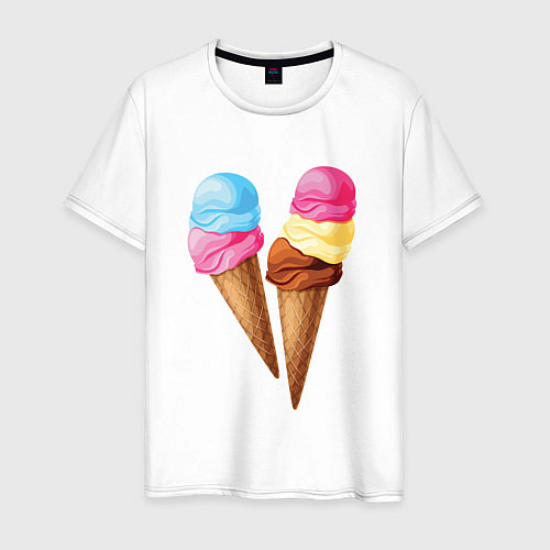 Мужская футболка Мороженое / Белый – фото 1