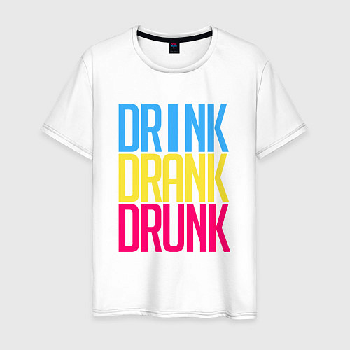 Мужская футболка Drink Drank Drunk / Белый – фото 1