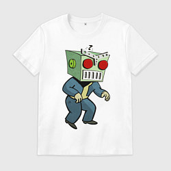 Футболка хлопковая мужская Fallout Robo, цвет: белый
